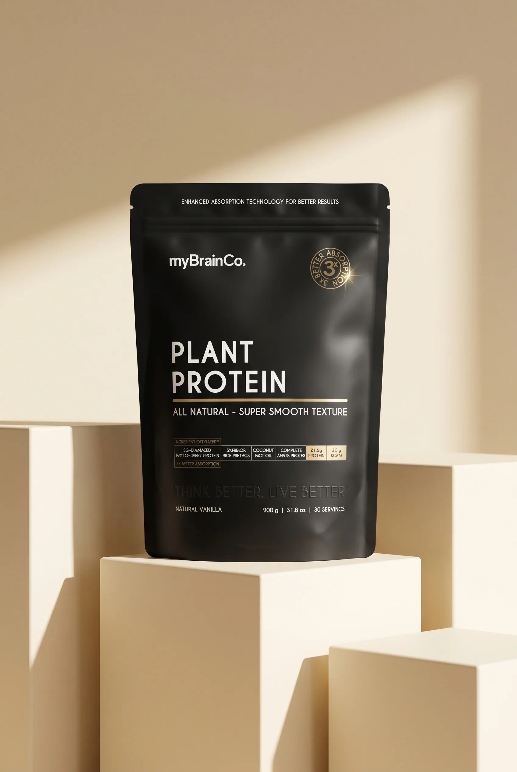 High-absorption plant protein to fuel your body and brain